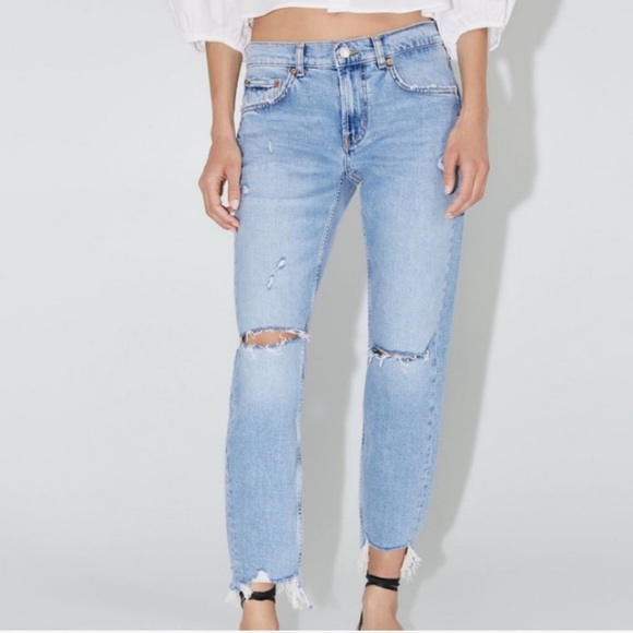 ZARA Slim Boyfriend Cut Sz:2 - Picture 1 of 9